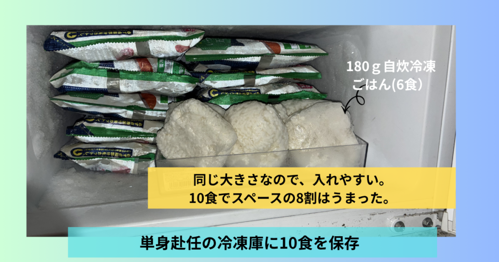 冷凍宅食おかず10食分を冷凍保存状態