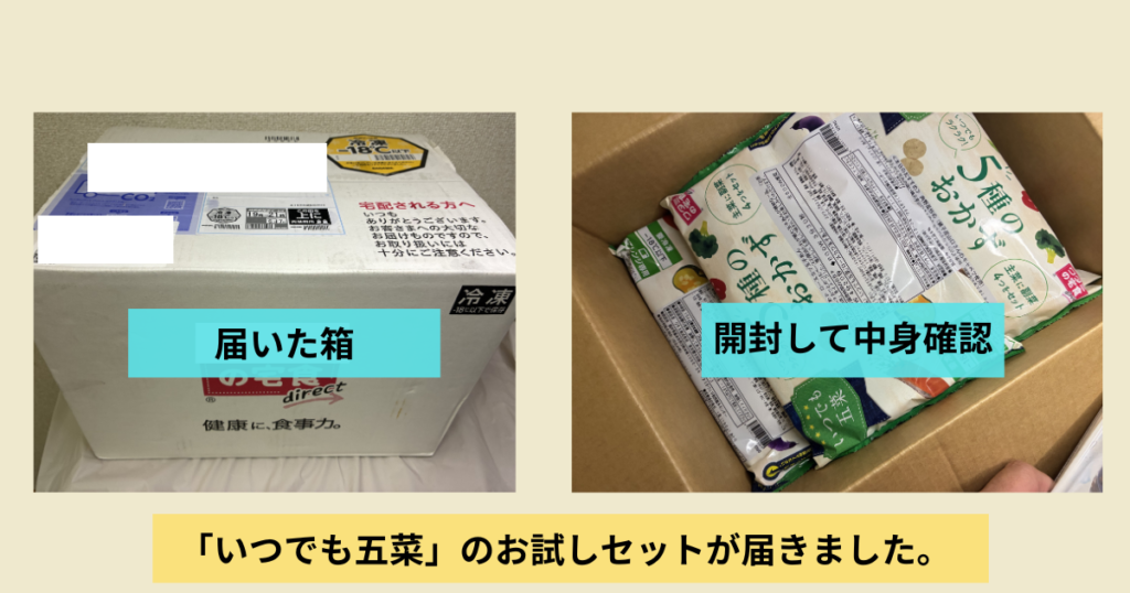 冷凍宅配が届いた状態 箱 開封
